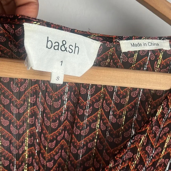 ba&sh Wanda Metallic Herringbone Print Maxi Dress - Picture 7 of 16